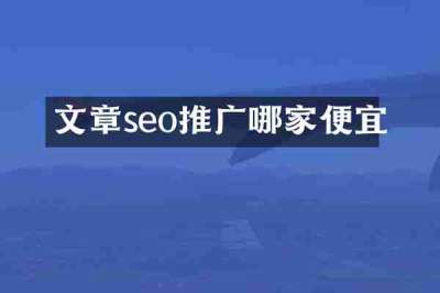 文章seo推广哪家便宜