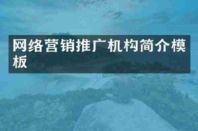 网络营销推广机构简介模板