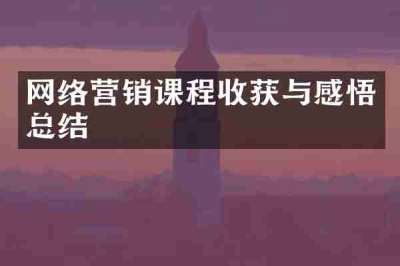 网络营销课程收获与感悟总结