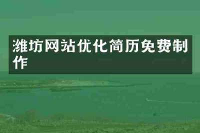 潍坊网站优化简历免费制作
