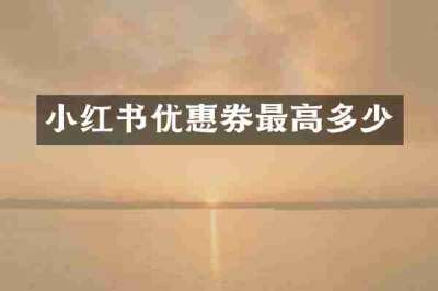 小红书优惠券最高多少