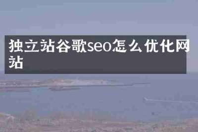 独立站谷歌seo怎么优化网站