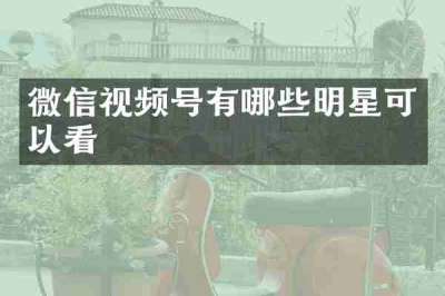 微信视频号有哪些明星可以看