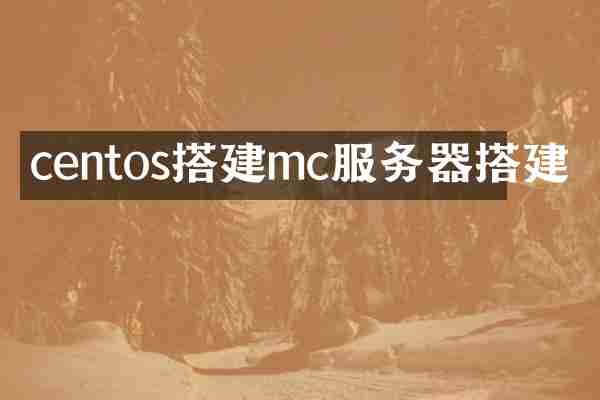 centos搭建mc服务器搭建