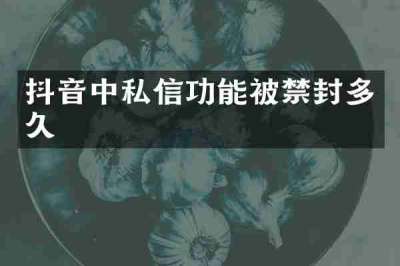 抖音中私信功能被禁封多久