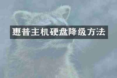 惠普主机硬盘降级方法