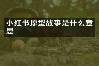 小红书原型故事是什么意思