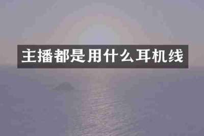 主播都是用什么耳机线