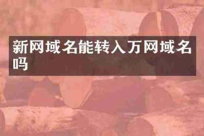 新网域名能转入万网域名吗