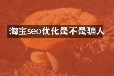 淘宝seo优化是不是骗人