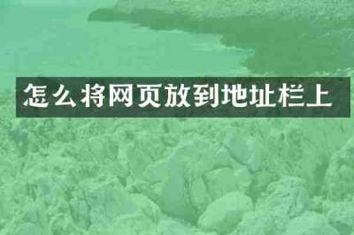 怎么将网页放到地址栏上