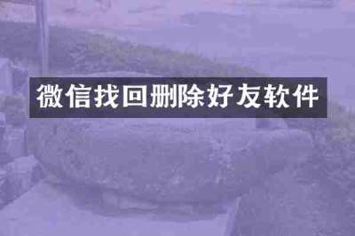 微信找回删除好友软件