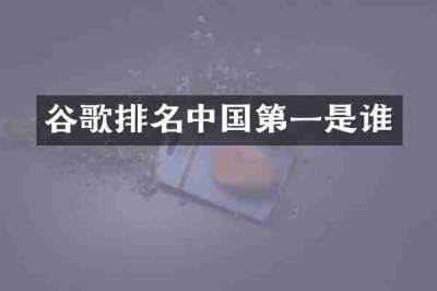 谷歌排名中国第一是谁