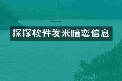 探探软件发来暗恋信息