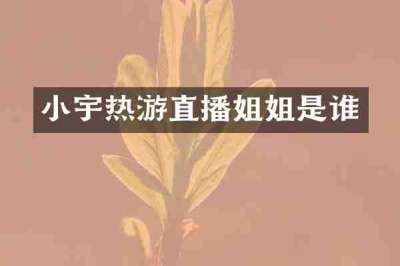 小宇热游直播姐姐是谁