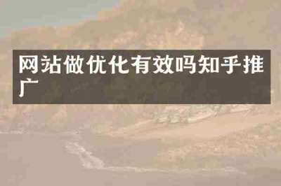 网站做优化有效吗知乎推广