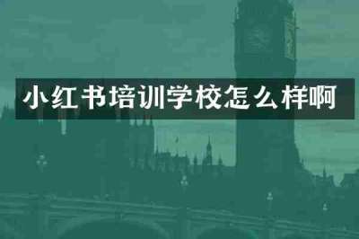 小红书培训学校怎么样啊