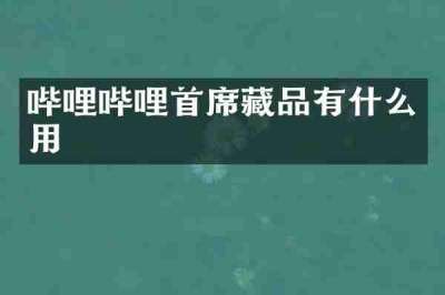 哔哩哔哩首席藏品有什么用