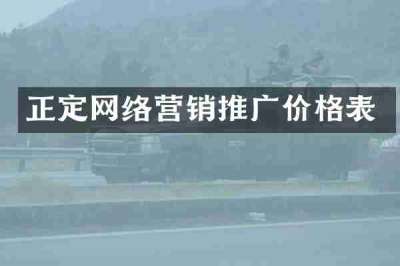 正定网络营销推广价格表