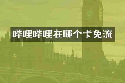 哔哩哔哩在哪个卡免流