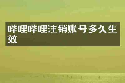 哔哩哔哩注销账号多久生效
