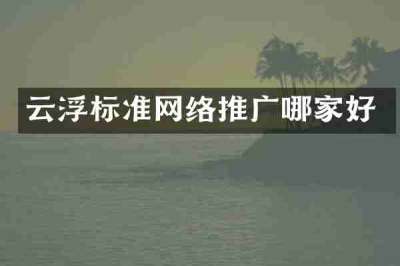 云浮标准网络推广哪家好