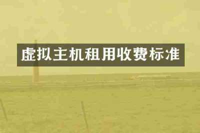 虚拟主机租用收费标准
