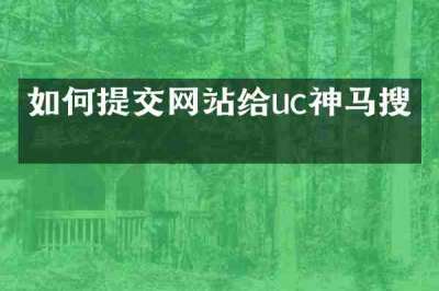 如何提交网站给uc神马搜索