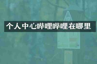 个人中心哔哩哔哩在哪里