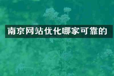 南京网站优化哪家可靠的