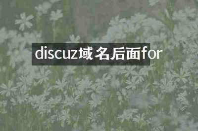 discuz域名后面for