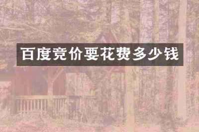 百度竞价要花费多少钱