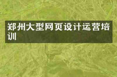 郑州大型网页设计运营培训