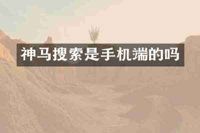 神马搜索是手机端的吗