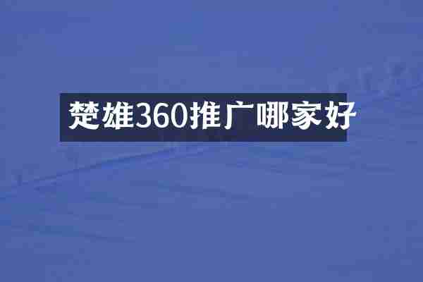 楚雄360推广哪家好