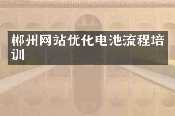 郴州网站优化电池流程培训