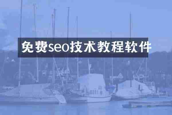 免费seo技术教程软件