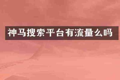 神马搜索平台有流量么吗