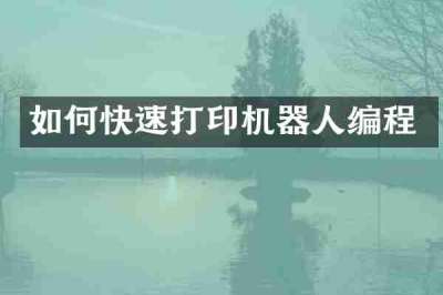 如何快速打印机器人编程