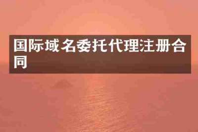 国际域名委托代理注册合同