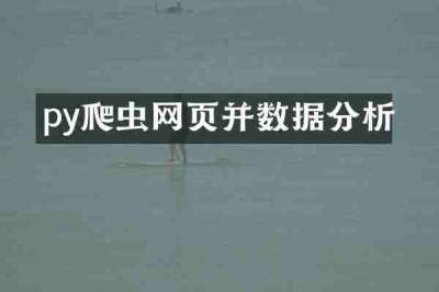 py爬虫网页并数据分析