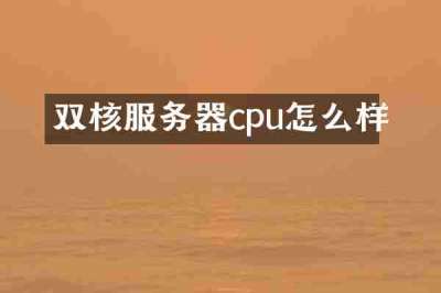 双核服务器cpu怎么样