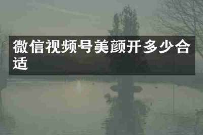 微信视频号美颜开多少合适