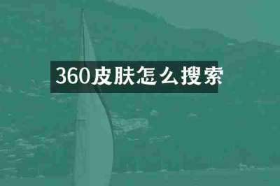 360皮肤怎么搜索