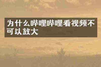 为什么哔哩哔哩看视频不可以放大