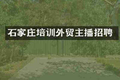 石家庄培训外贸主播招聘