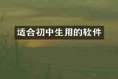 适合初中生用的软件