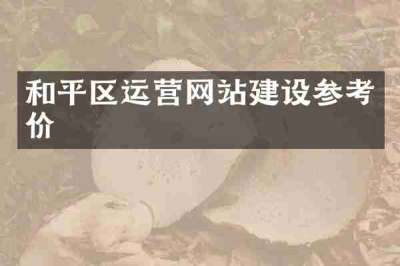 和平区运营网站建设参考价