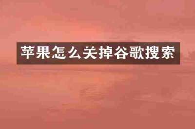 苹果怎么关掉谷歌搜索