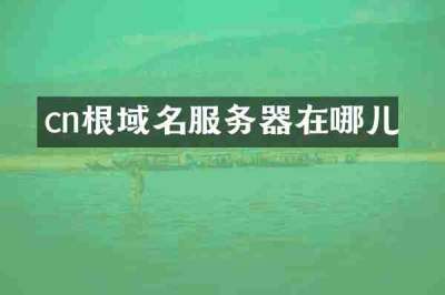 cn根域名服务器在哪儿